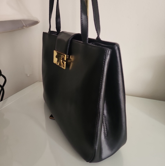 Givenchy "G" Metallic Gold Black Handbag - Picture 6 of 13